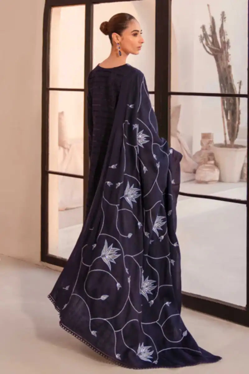 Natasha Kamal - Melania - navy - Silk Karandi - 3 Piece