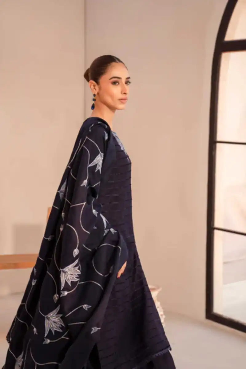 Natasha Kamal - Melania - navy - Silk Karandi - 3 Piece