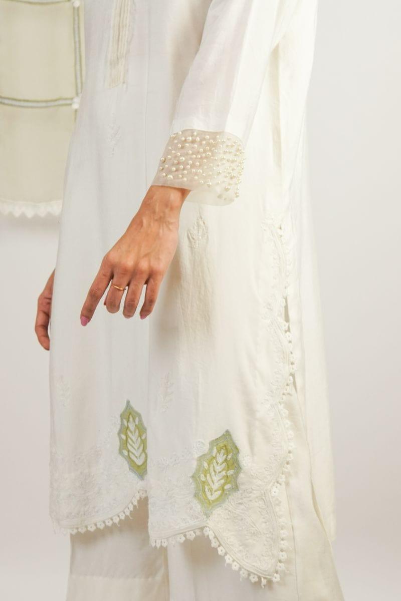 Urooj Fahd - Article 04 - white ,green - 3 Piece - Studio by TCS