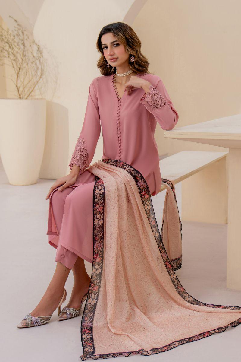 Natasha kamal -  Ester - Pink - Georgette - 3 Piece