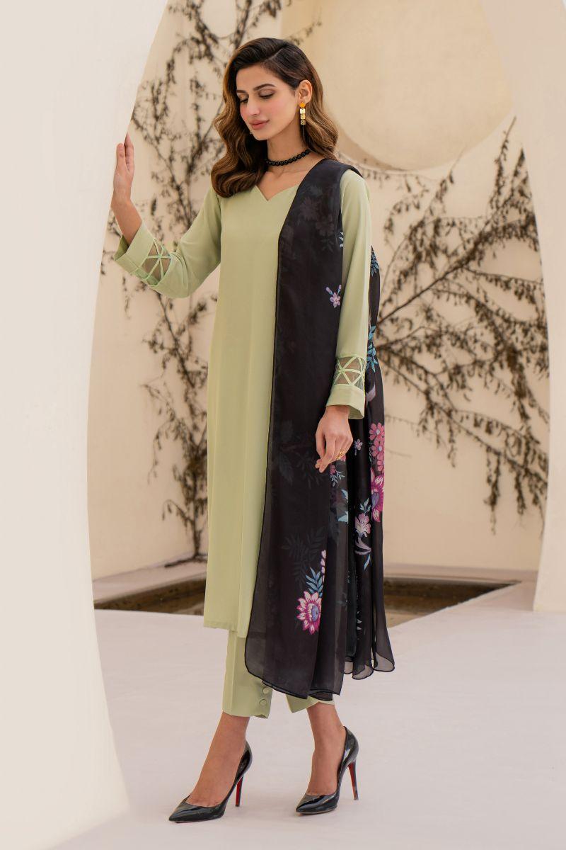 Natasha kamal -  Issey - Light Green - Georgette - 3 Piece