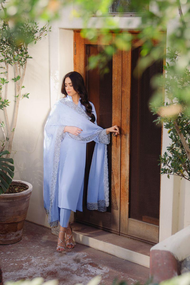 Natasha Kamal - Primrose - Periwinkle Tunic - Georgette - 3 Piece