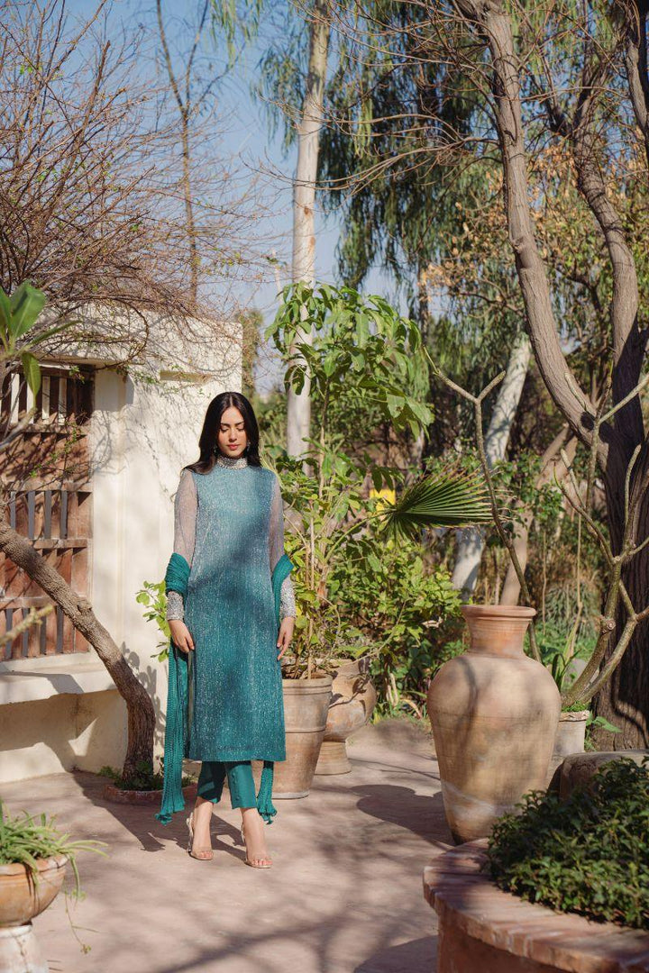 Natasha Kamal - Oren - Sea Green - Ombre - 3 Piece