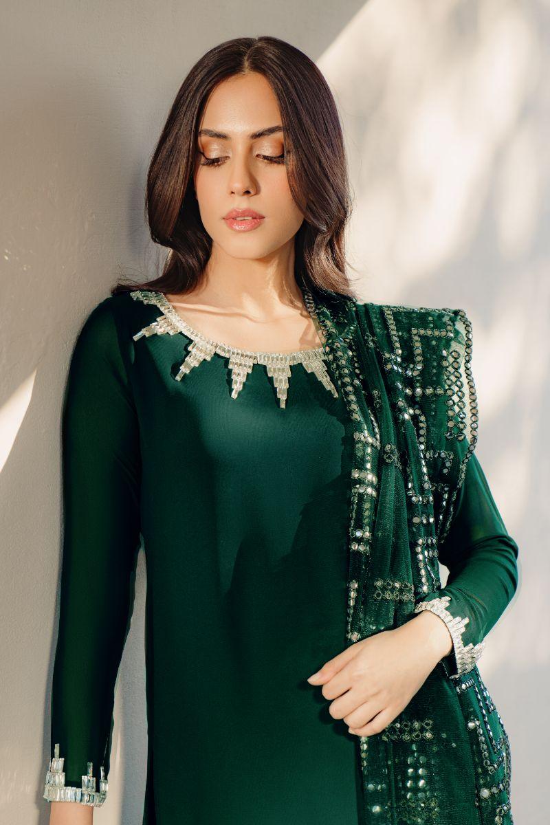 Natasha Kamal - Harlow - Emerald Green - Georgette - 3 Piece