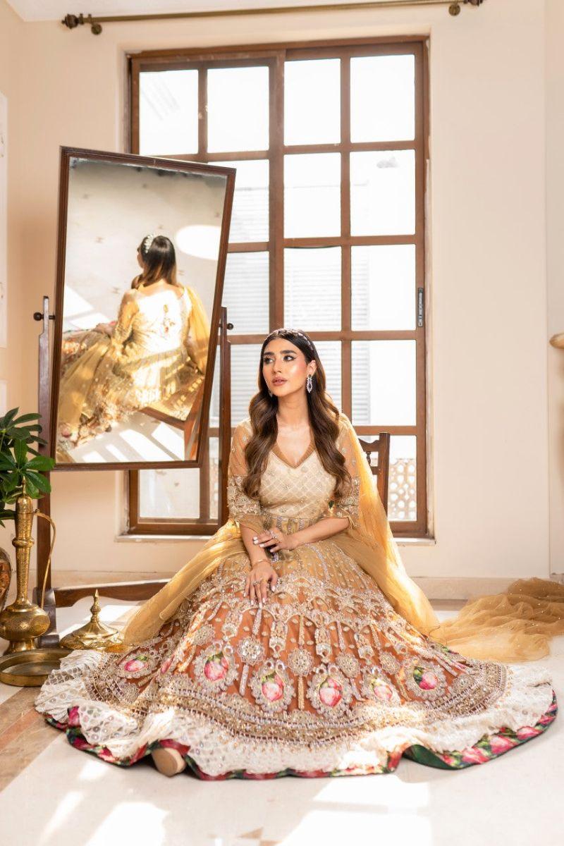 Zahra Ahmad - Zaria - Gold - Organza - 2 Piece