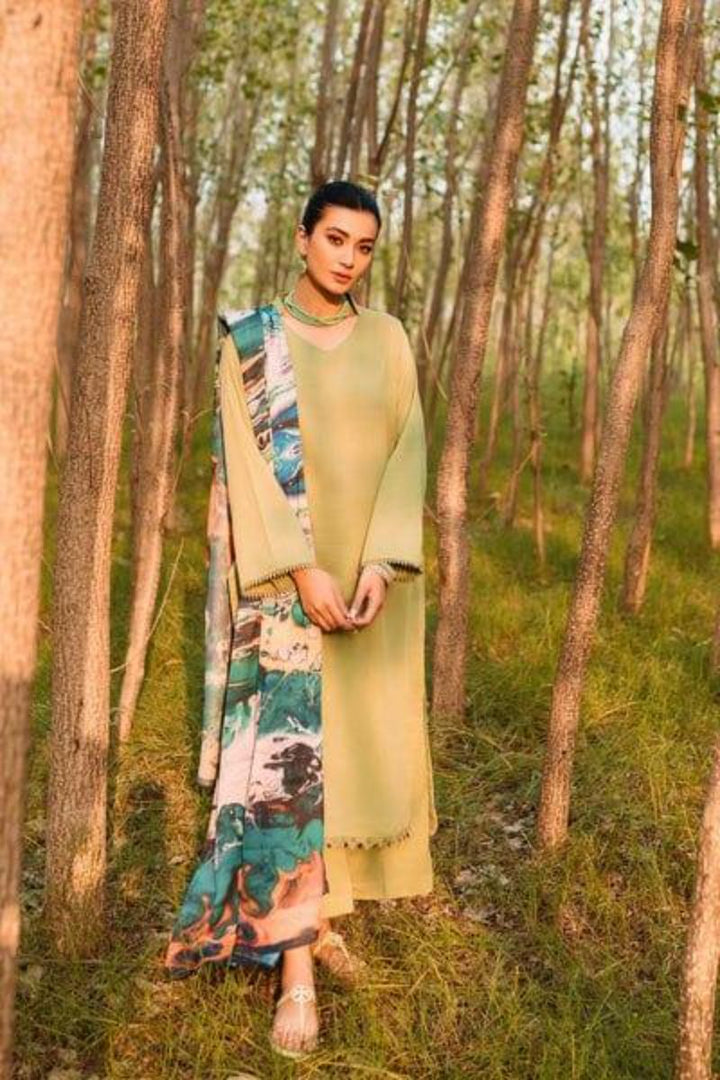 Natasha Kamal - Tea green Coord Set with Printed Dupatta - 3 Pieces