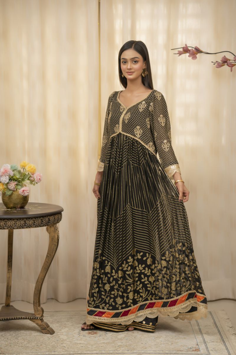 Sadia Aamir - Amani - Black - Chiffon - 3 Piece