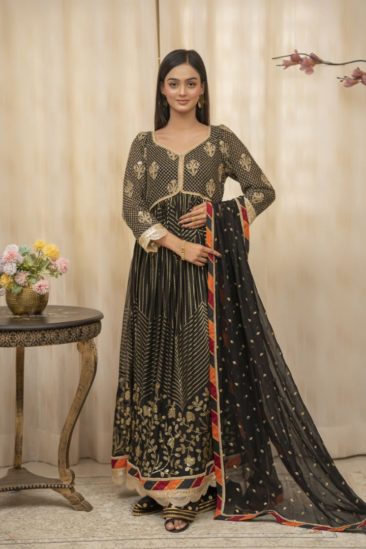 Sadia Aamir - Amani - Black - Chiffon - 3 Piece