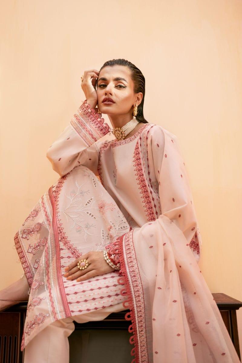 Fozia Khalid - Blush Pink - Embroidered - 3 Piece - Studio by TCS