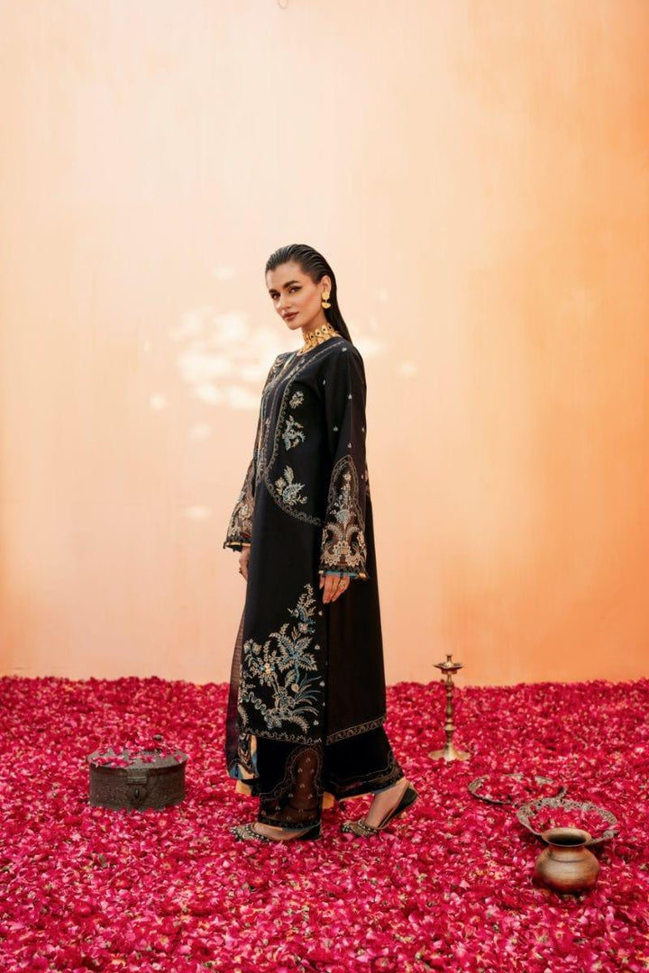 Fozia Khalid - Jade Black - Embroidered - 3 Piece - Studio by TCS