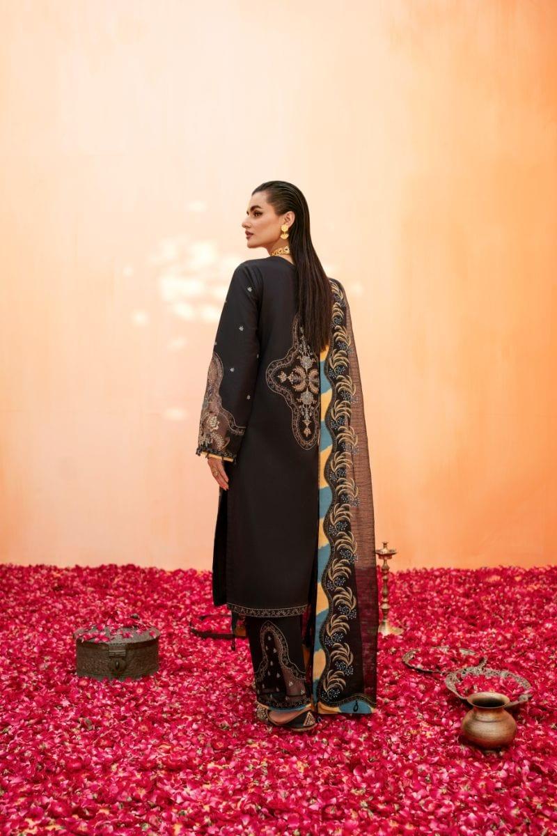 Fozia Khalid - Jade Black - Embroidered - 3 Piece - Studio by TCS