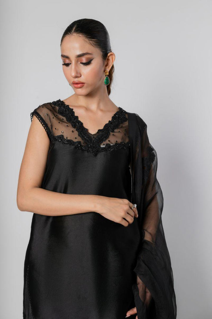 Insia Sohail - Midnight Noir - Black - Sheesha Silk