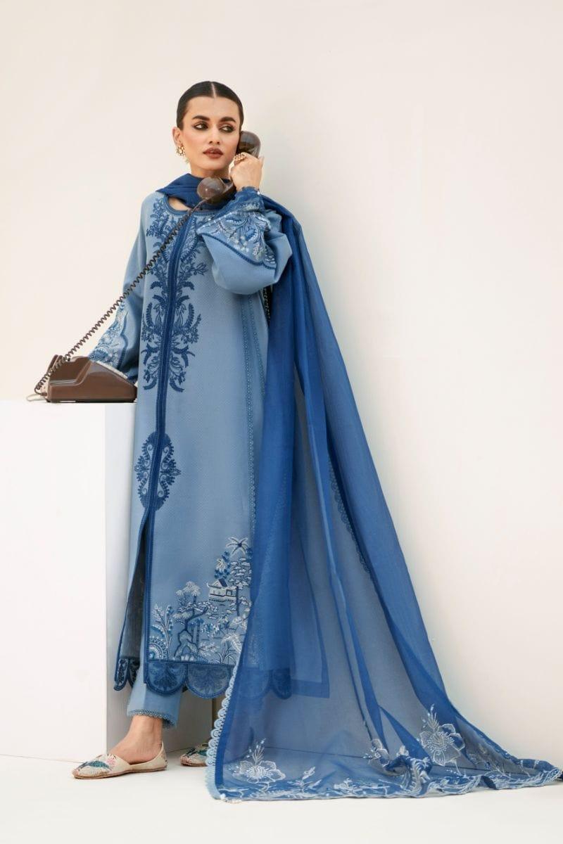 Fozia Khalid - Aquamarine - Embroidered - 3 Piece - Studio by TCS