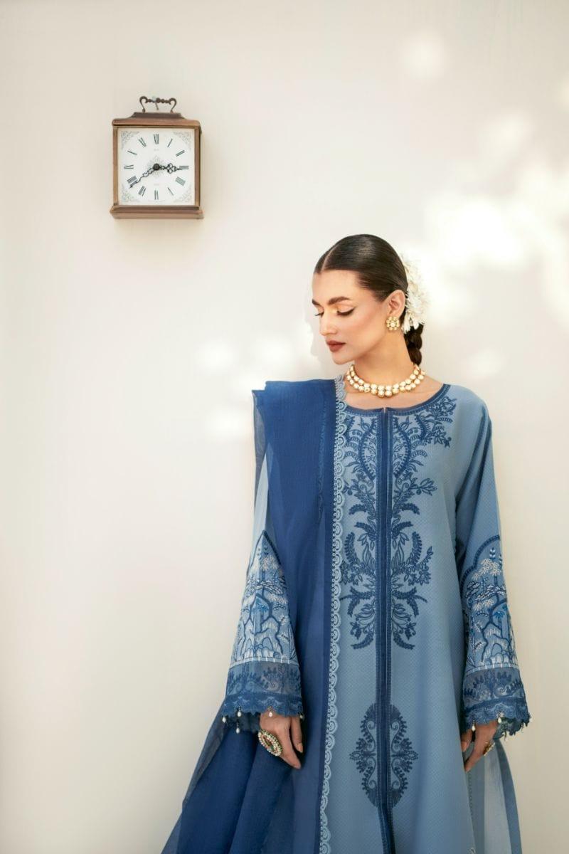 Fozia Khalid - Aquamarine - Embroidered - 3 Piece - Studio by TCS