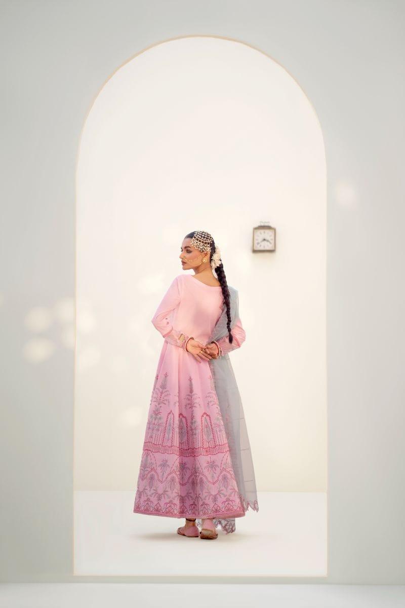 Fozia Khalid - Cranberry Pink - Silk Canva - Pishwas - 3 Piece - Studio by TCS