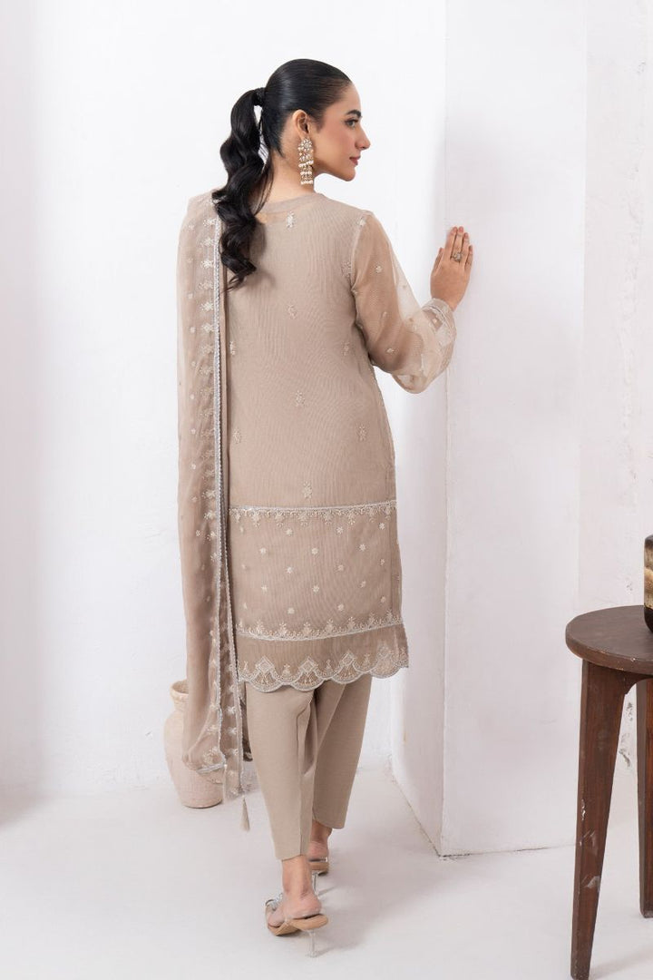 Fozia Khalid - NORANI - Organza & Raw Silk - Beige - 4 Piece