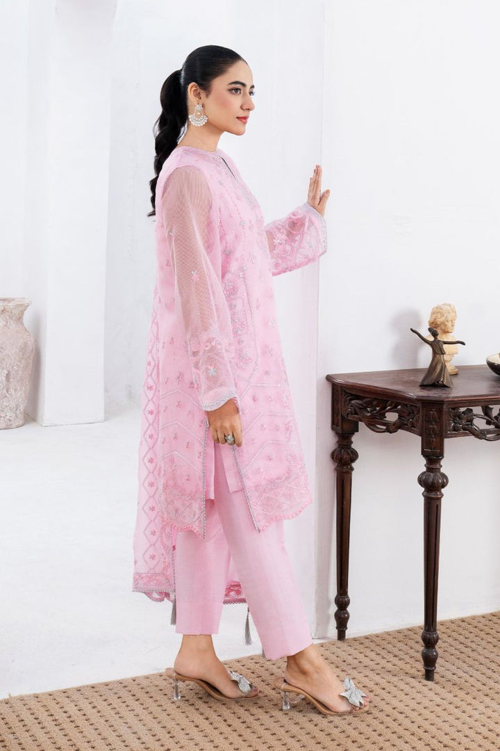 Fozia Khalid - GULAB - Organza & Raw Silk - Pink - 4 Piece