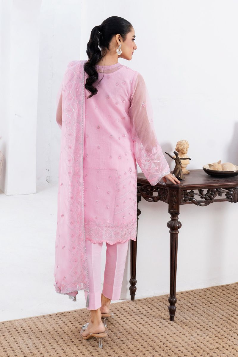 Fozia Khalid - GULAB - Organza & Raw Silk - Pink - 4 Piece