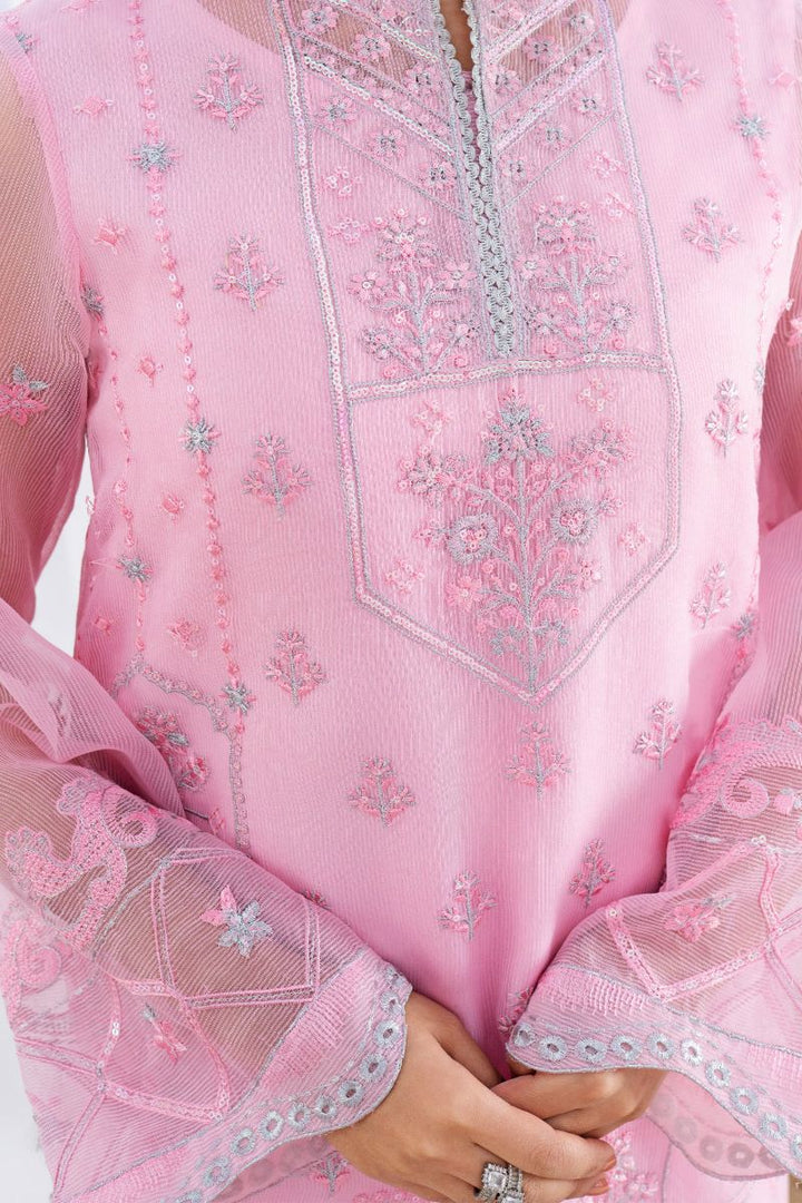 Fozia Khalid - GULAB - Organza & Raw Silk - Pink - 4 Piece