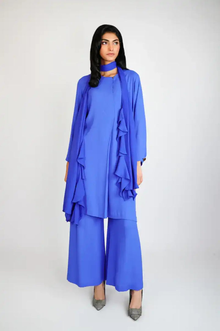 Gulabo - CORN FLOWER FRILL - Crepe - Electric Blue - 1 Piece