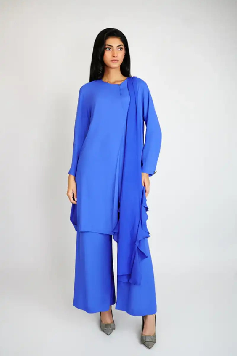 Gulabo - CORN FLOWER FRILL - Crepe - Electric Blue - 1 Piece