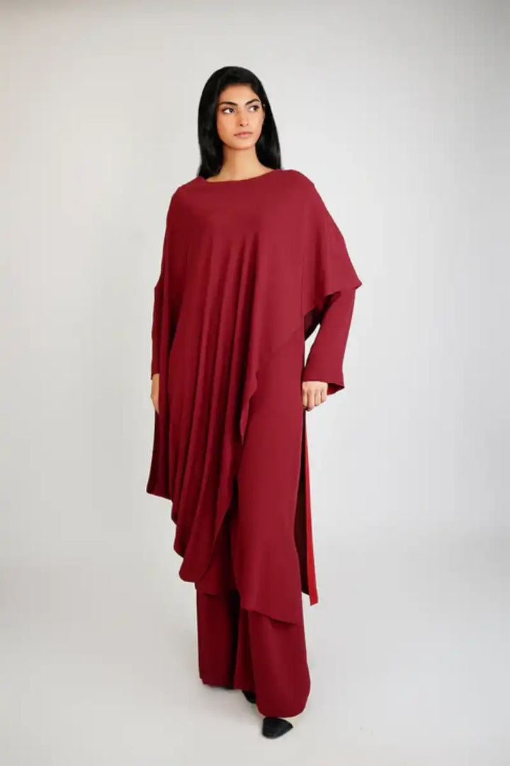 Gulabo - BURGANDY DREAMS - Crepe - Maroon - 3 Piece