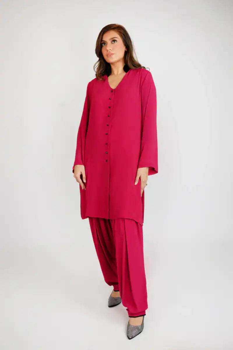 Gulabo - DEEP FUSCIA - Crepe - Fuscia - 2 Piece