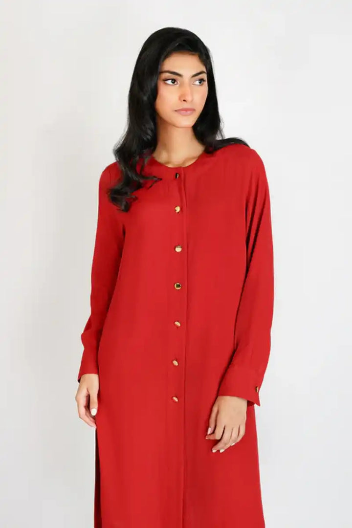 Gulabo - CHERRY RED - Crepe - Red - 2 Piece