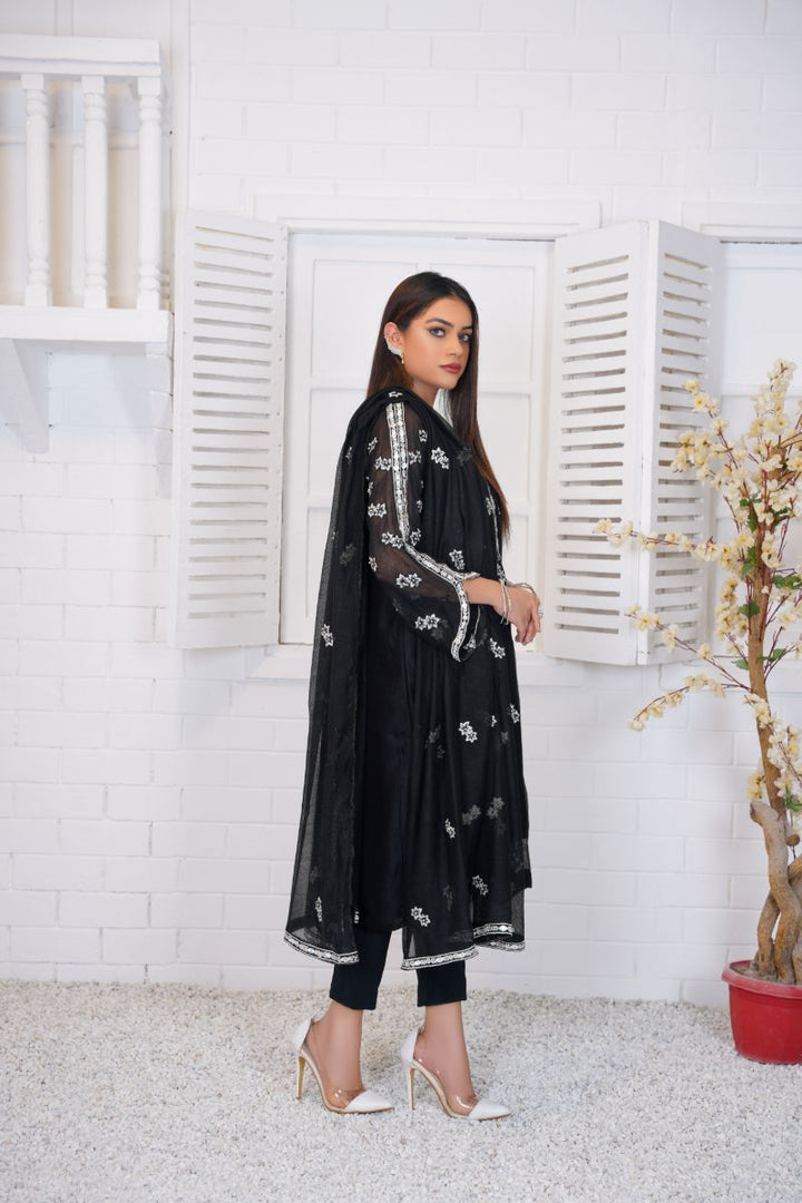 Anayra Amal - Diya - Black - Khadi Net - 3 Piece