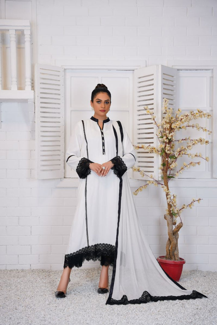 Anayra Amal - Noor - White - Grip Georgette - 3 Piece