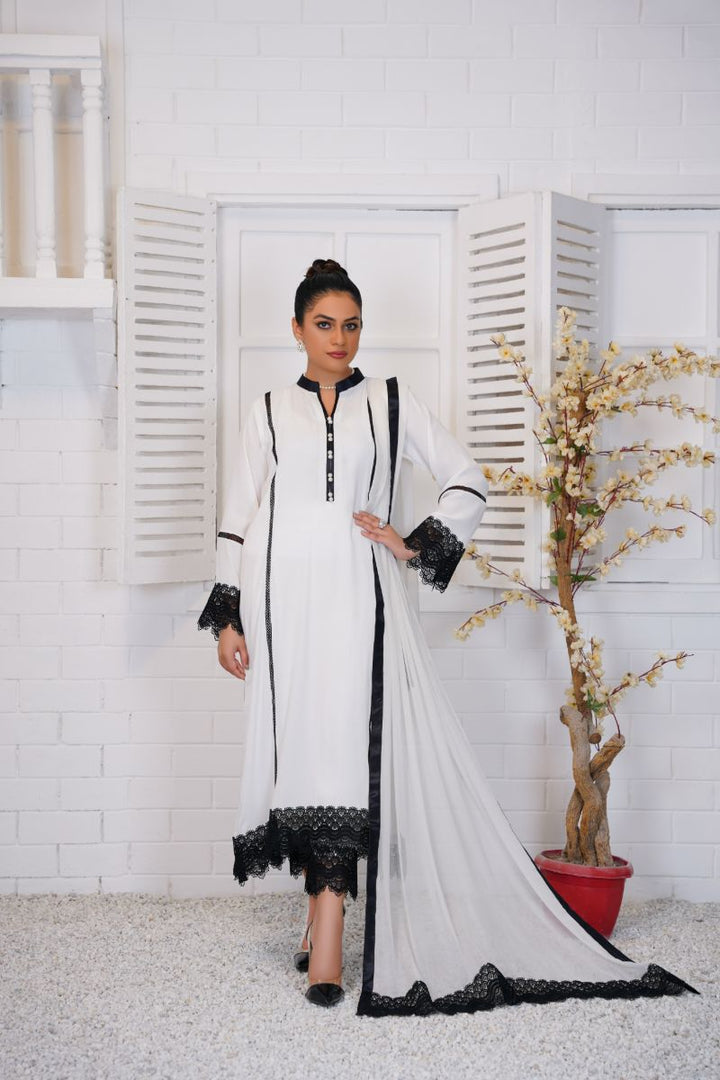 Anayra Amal - Noor - White - Grip Georgette - 3 Piece