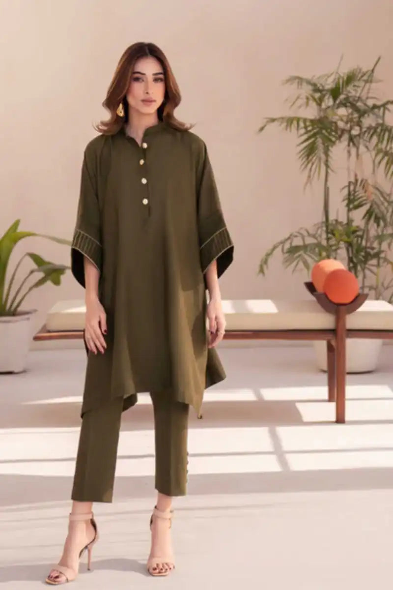 Natasha Kamal - Edna - Moss green - Karandi - 3 Piece