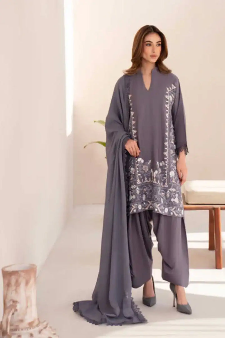 Natasha Kamal - Cleo - grey - Silk Karandi - 3 Piece