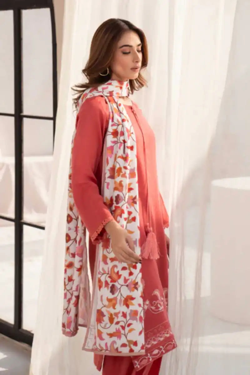 Natasha Kamal - Rise - coral - Woolen - 3 Piece