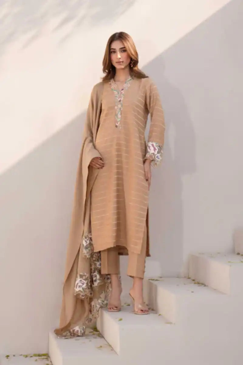 Natasha Kamal - Mila - Nude - Silk Karandi - 3 Piece