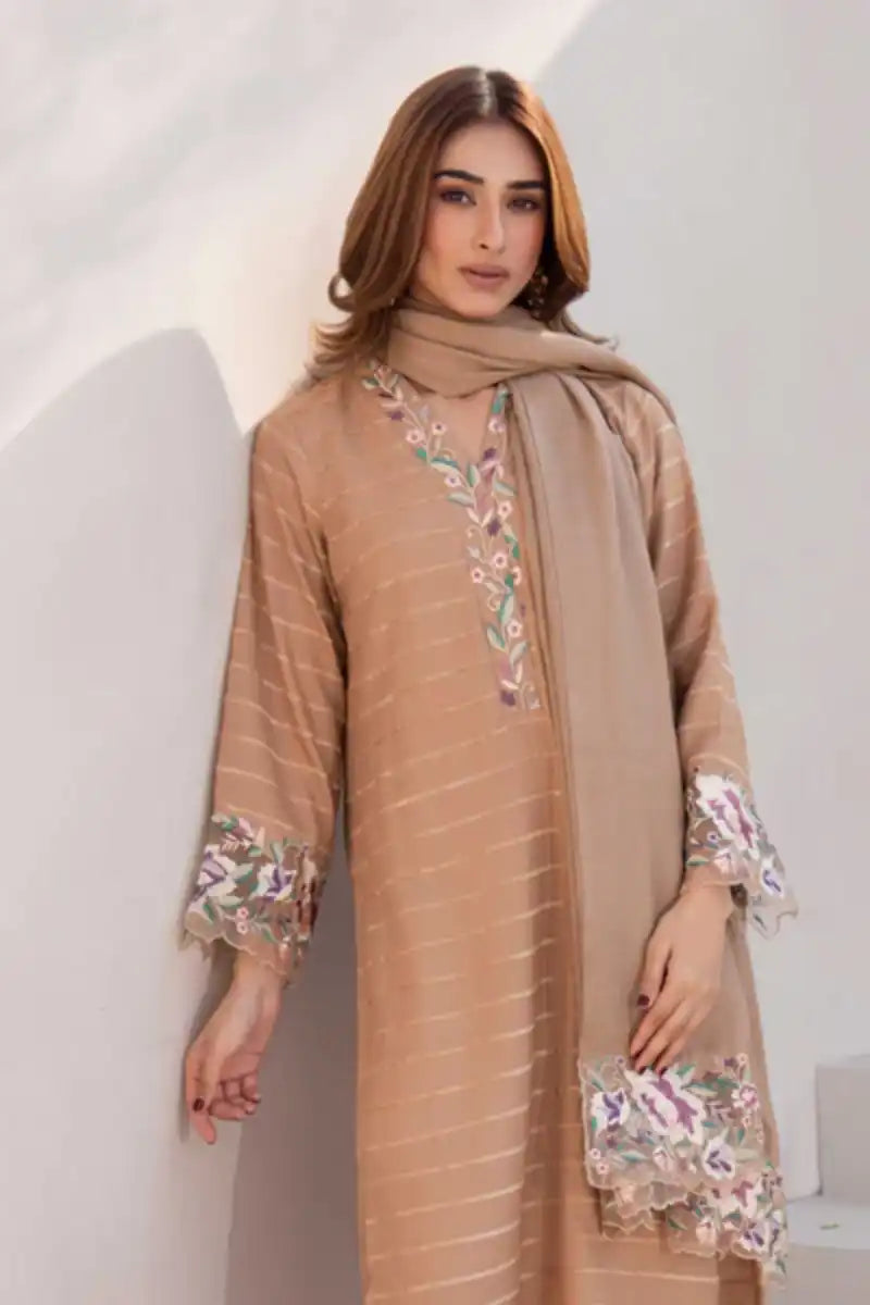 Natasha Kamal - Mila - Nude - Silk Karandi - 3 Piece