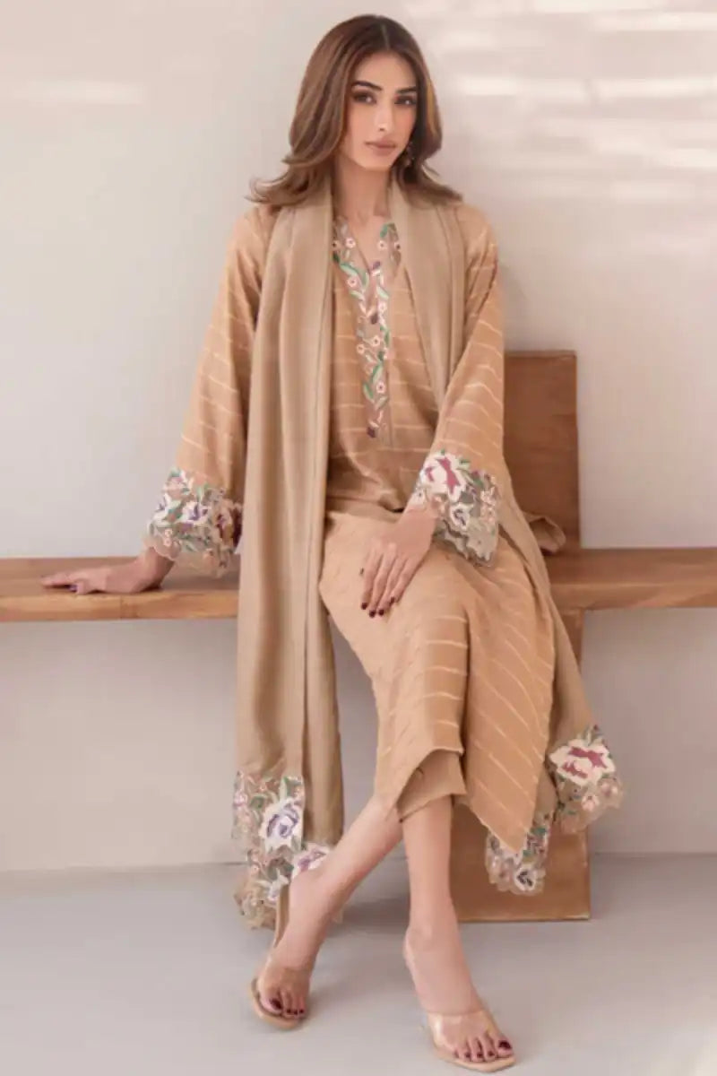 Natasha Kamal - Mila - Nude - Silk Karandi - 3 Piece