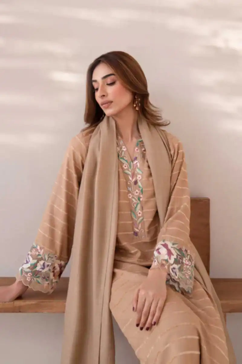 Natasha Kamal - Mila - Nude - Silk Karandi - 3 Piece