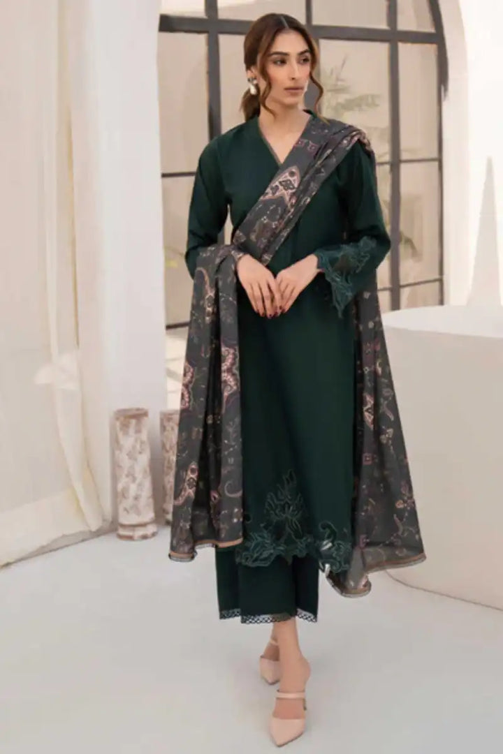 Natasha Kamal - Rio - Emerald green - Silk Karandi - 3 Piece