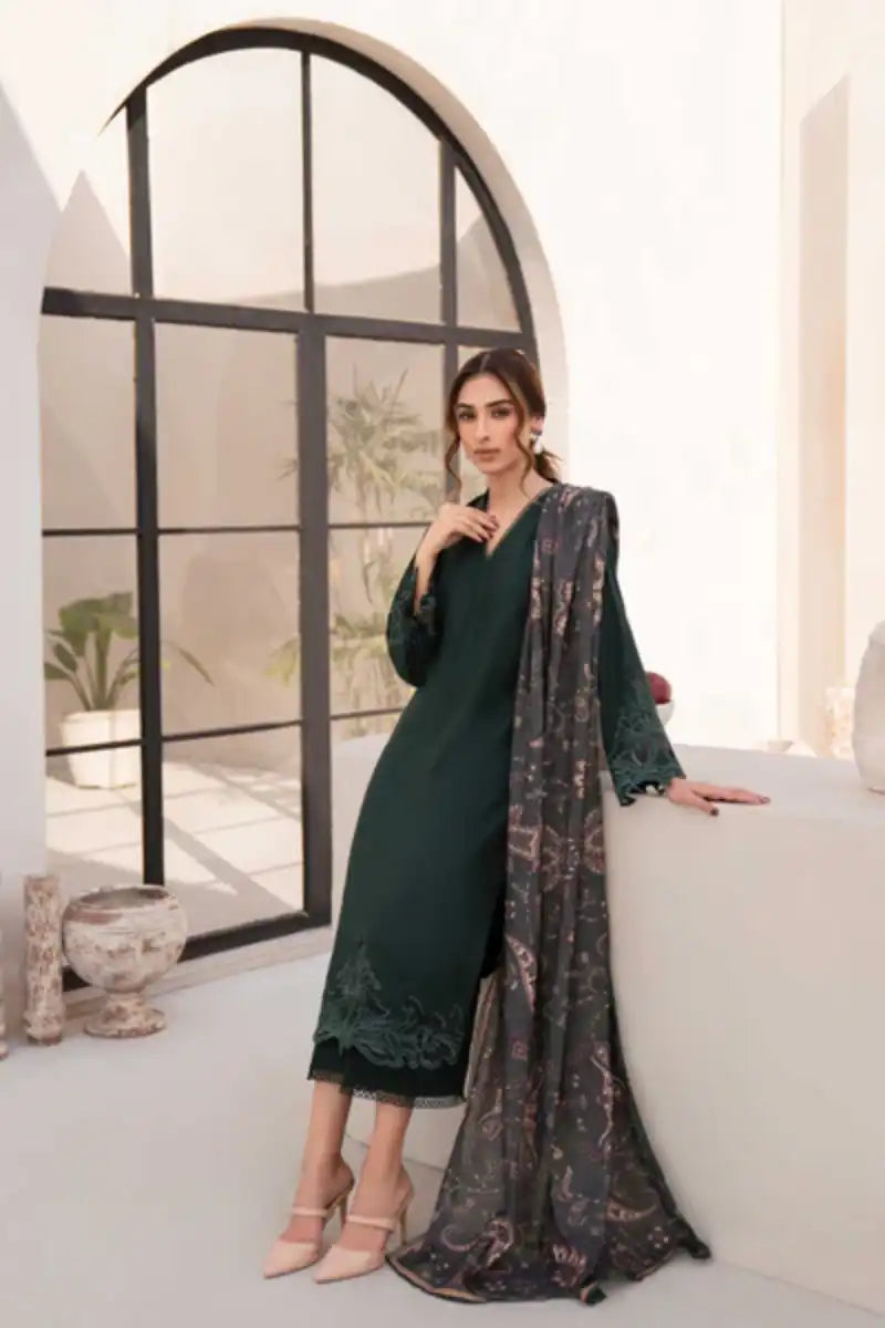 Natasha Kamal - Rio - Emerald green - Silk Karandi - 3 Piece