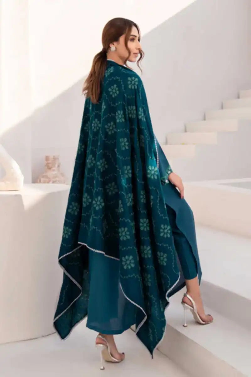 Natasha Kamal - Leena - teal - Silk Karandi - 3 Piece