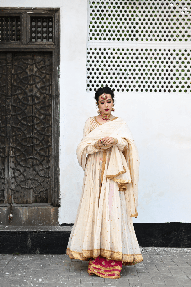 Pinktree - Scheherazade - Muslin & Jamawar - Pure Ivory - 3 Piece - Studio by TCS