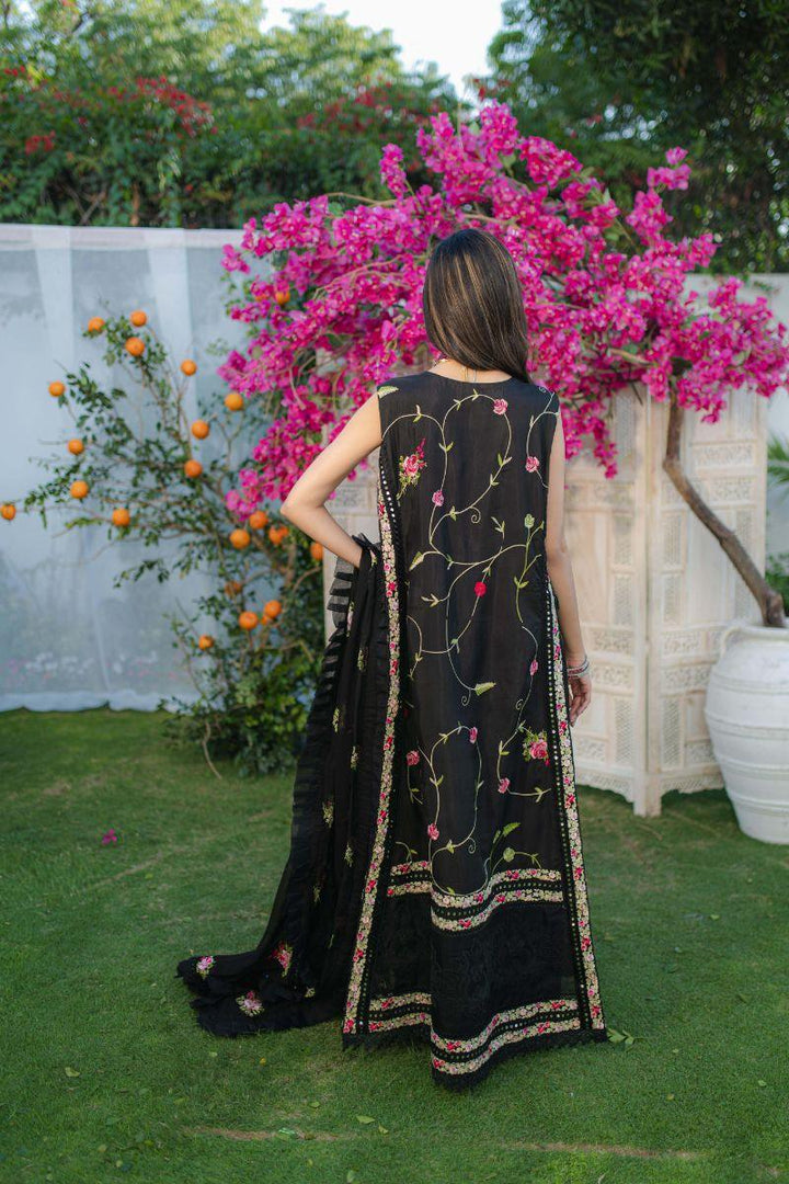 Shehrnaz - SHK-1262 - Black - Chiffon - 3 Piece