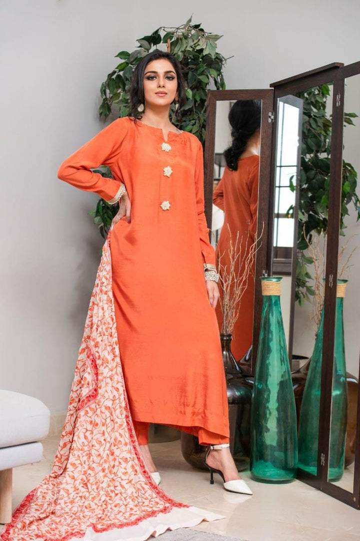 Kuli Jume - Dasy Coral - Rust - Silk - 3 Piece - Studio by TCS