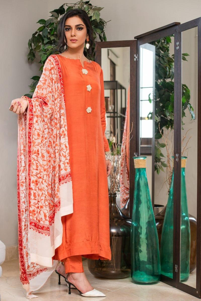 Kuli Jume - Dasy Coral - Rust - Silk - 3 Piece - Studio by TCS