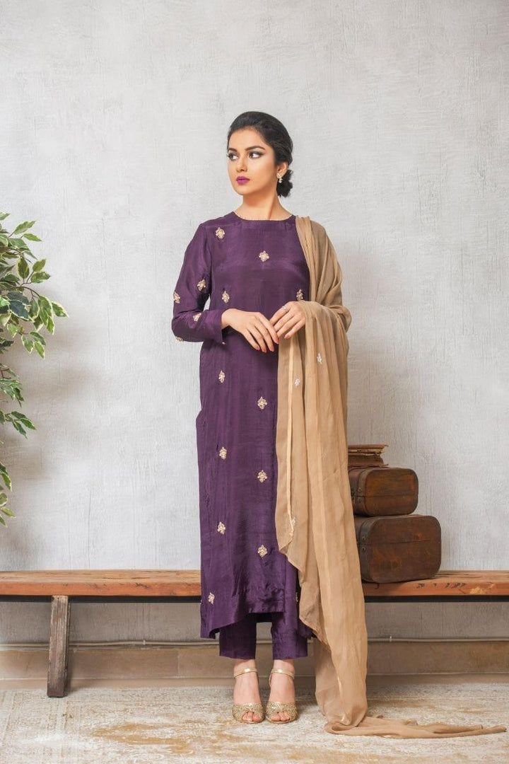 Kuli Jume - Plum Verbena - Purple - Silk - 3 Piece - Studio by TCS