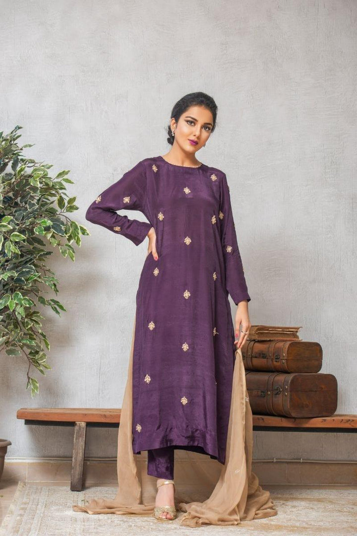 Kuli Jume - Plum Verbena - Purple - Silk - 3 Piece - Studio by TCS