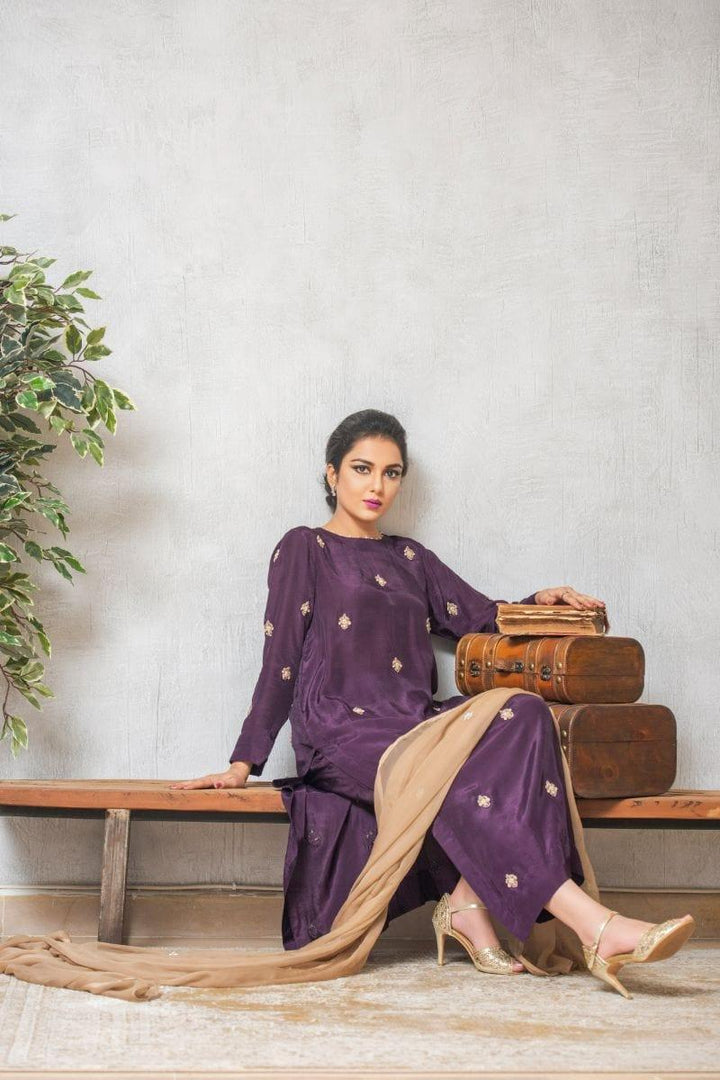 Kuli Jume - Plum Verbena - Purple - Silk - 3 Piece - Studio by TCS