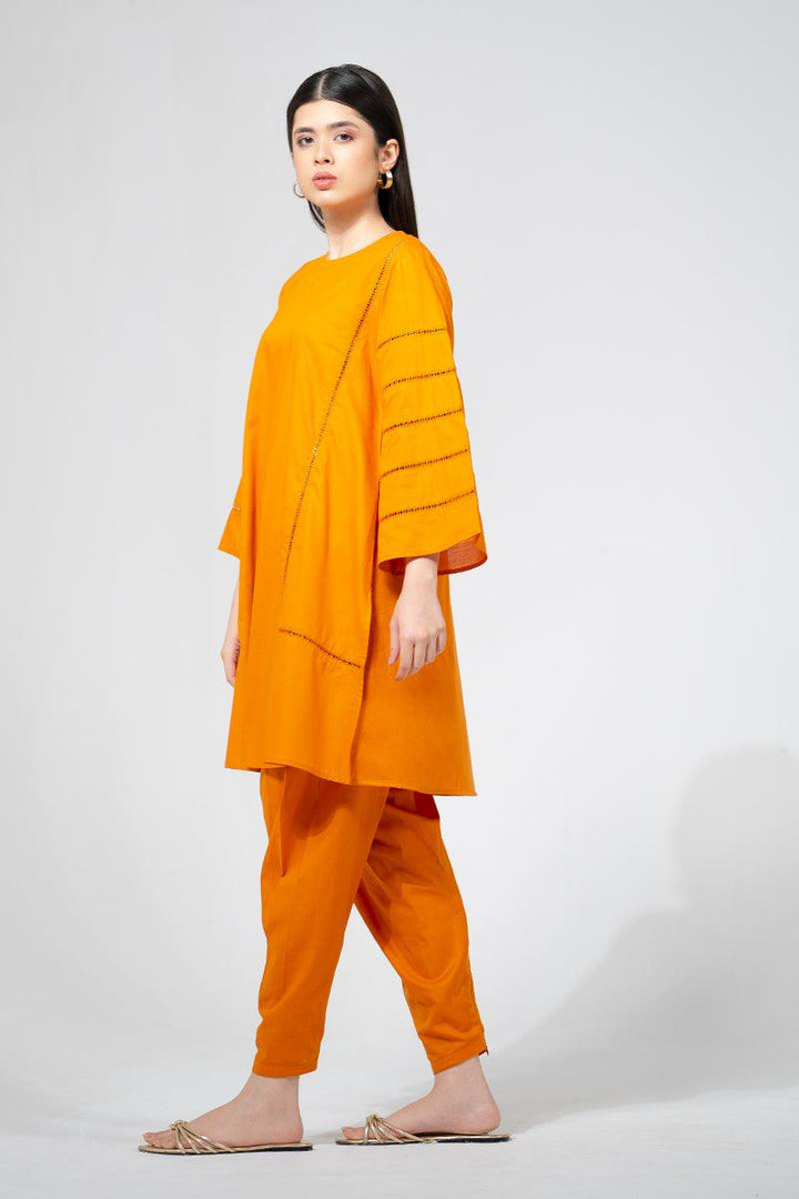 Ego - Stripe 2 piece - Orange - Solid - Cotton