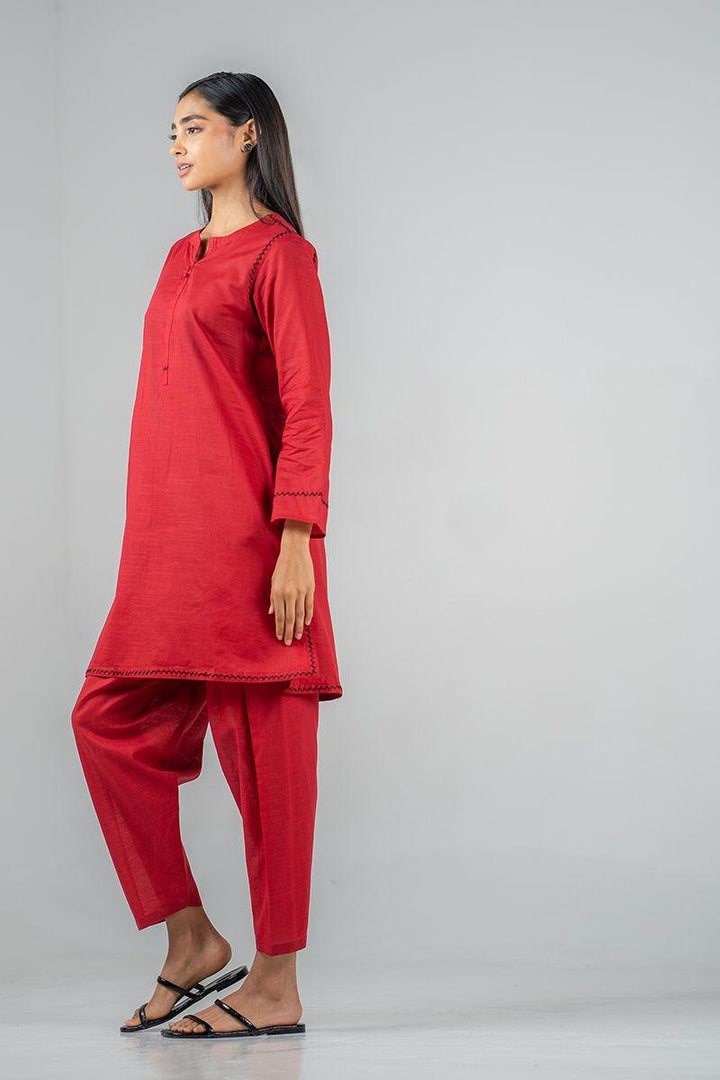 Ego - Zigzag 2 piece - Red - Cotton